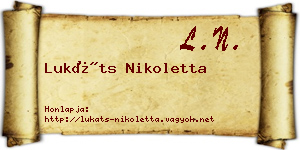 Lukáts Nikoletta névjegykártya