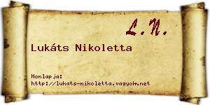 Lukáts Nikoletta névjegykártya
