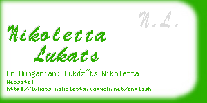 nikoletta lukats business card